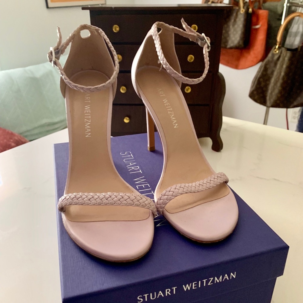 Stuart Weitzman lilac braids heels, size 9